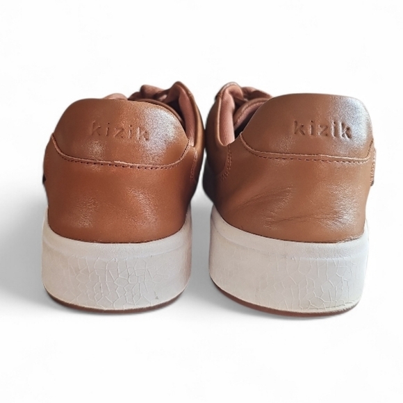 Kizik Vegas Tan Leather Slip-On Sneakers Hands-Free Step In Comfort Shoes Sz 13 - Picture 6 of 12